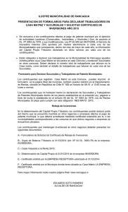Aviso de Declaración 2015 - Ilustre Municipalidad de Rancagua