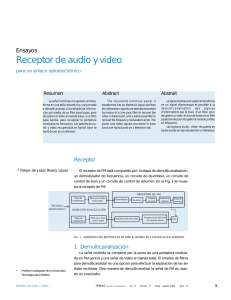 Receptor de audio y video para un enlace optoelectrónico.
