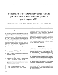 Perforación de íleon terminal y ciego causada por tuberculosis