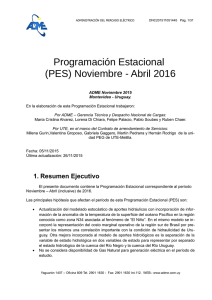 Programación Estacional (PES) Noviembre - Abril - SimSEE