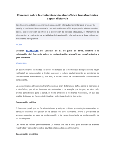 Convenio sobre la contaminación atmosférica transfronteriza a gran