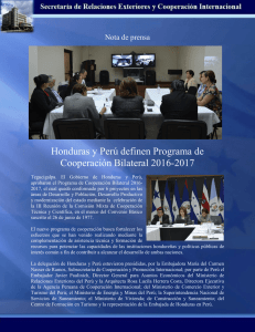 Honduras y Perú definen Programa de Cooperación Bilateral 2016