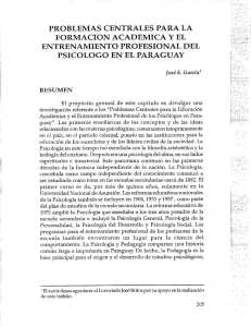 PROBLEMAS CENTRALES PARA LA FORMACION ACADEMICA Y