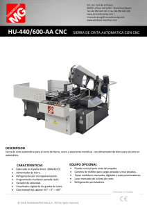 HU-440/600-AA CNC SIERRA DE CINTA AUTOMATICA CON CNC