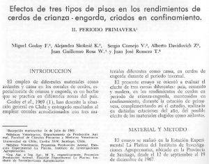 Efectos de tres tipos de pisos en los rendimientos de cerdos