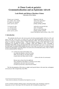 A Closer Look at quizá(s) - Cascadilla Proceedings Project