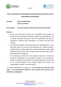 Voto universal de la comunidad universitaria para la elección de las