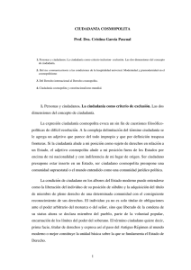 1 CIUDADANÍA COSMOPOLITA Prof. Dra. Cristina García Pascual 1