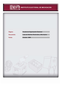 Listado de distritos electorales y municipios que los conforman