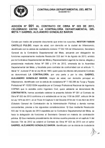ADICiÓN N° 001 AL CONTRATO DE OBRA N° 023 DE 2013