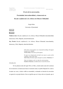 El arte de la conversación. Proximidad, interculturalidad, y