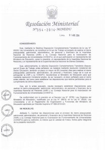 R.M. 354-2014 MINEDU Disposiciones para el proceso de cierre