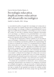 Tecnología educativa. Implicaciones educativas del desarrollo
