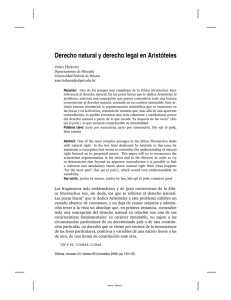 Derecho natural y derecho legal en Arist&oacute;teles