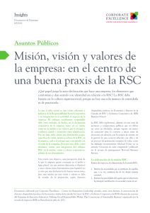 Misión, visión y valores de la empresa: en el
