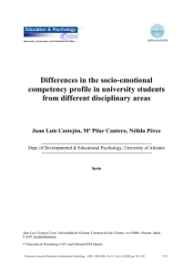 Differences in the socio-emotional competency profile in university