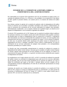 informe de la comisión de auditoría sobre la independencia