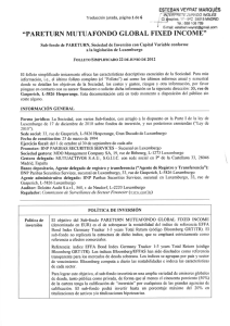 “PARETURN MUTUAFONDO GLOBAL FIXED INCOME”