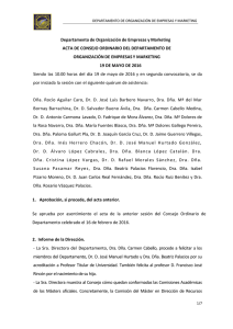 Departamento de Organizaci&oacute;n de Empresas y Marketing ACTA DE