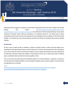 Boletín: Ranking QS University Rankings: Latin America 2016