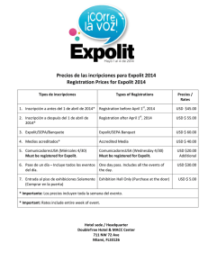 Precios de las incripciones para Expolit 2014 Registration Prices for