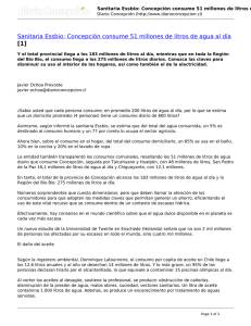 Sanitaria Essbio: Concepción consume 51 millones de litros de