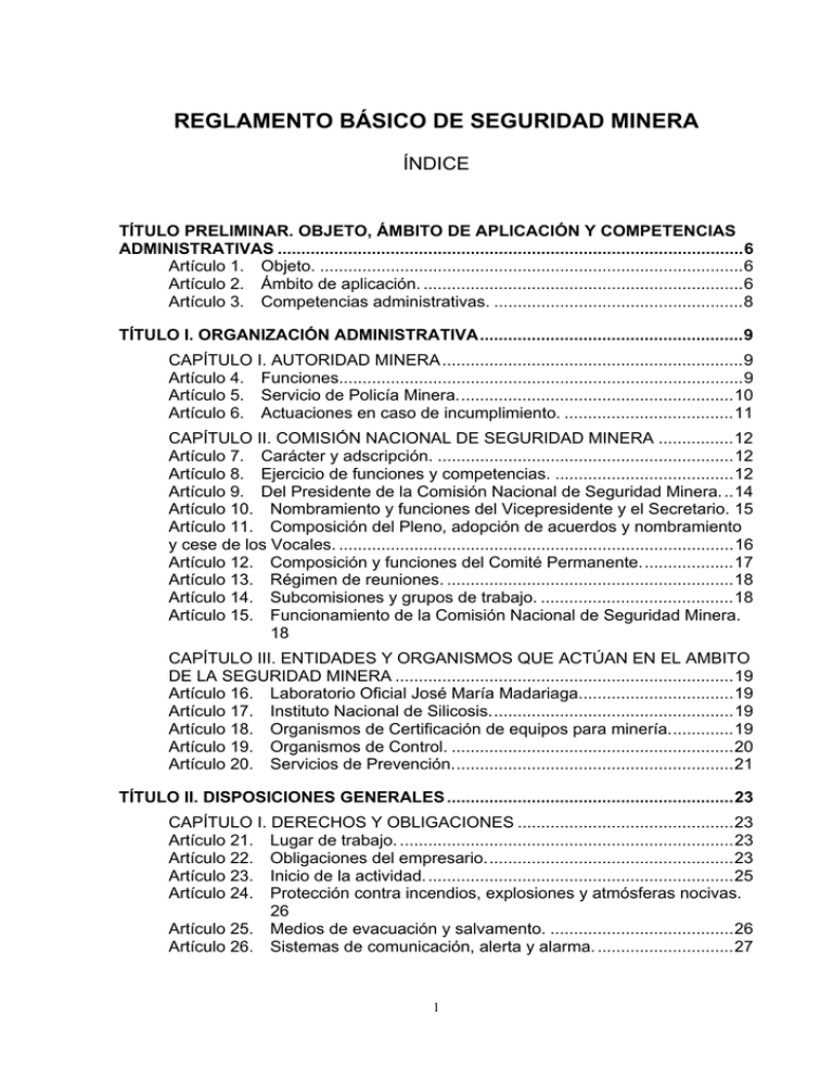Reglamento Básico De Seguridad Minera 2341