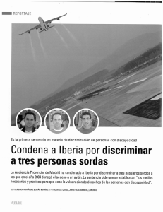 Condena a Iberia por discriminar a tres personas sordas