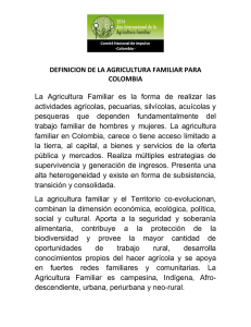 Definición de la agricultura familiar para Colombia