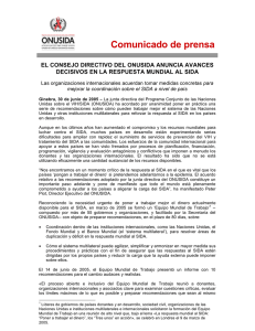 El consejo directivo del ONUSIDA anuncia avances decisivos en la