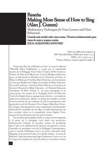 Reseña Making More sense of How to sing (Alan J. Gumm)