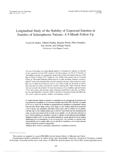 Longitudinal Study of the Stability of Expressed Emotion in Families