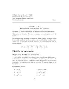 División de monomios - Colegio Marta Brunet