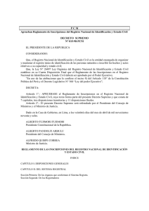 PCM Aprueban Reglamento de Inscripciones del Registro Nacional