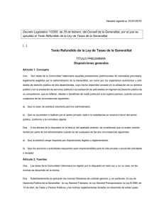 Texto Refundido de la Ley de Tasas de la Generalitat