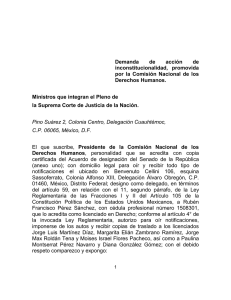 Demanda de acci&oacute;n de inconstitucionalidad, promovida por