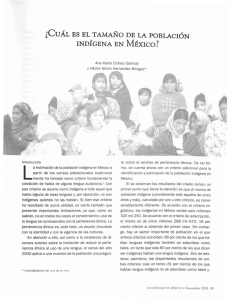 ¿CUÁL ES EL TAMAÑO DE LA POBLACIÓN INDíGENA EN MÉXICO?