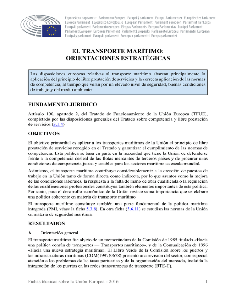 El Transporte Marítimo: Orientaciones Estratégicas