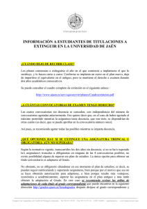 información a estudiantes de titulaciones a extinguir en la