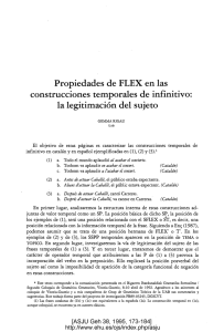 Propiedades de FLEX en las construcciones temporales de infinitivo