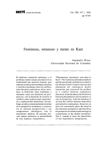 Fenómeno, nóumeno y mente en Kant