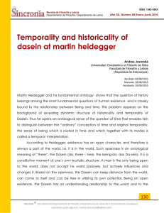 Temporality and historicality of dasein at martin heidegger