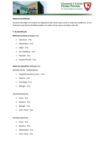 Materias bachillerato Durante esta etapa son muchas las