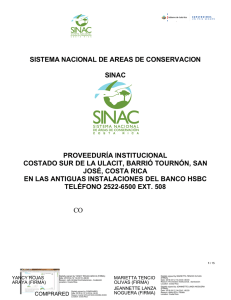 sistema nacional de areas de conservacion sinac proveeduría