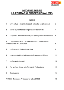 informe sobre la formació professional (fp)