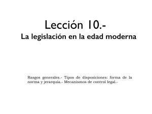 10. La legislación en la edad moderna