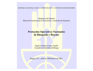 Protocolos Operativos Nacionales de Búsqueda y Rescate