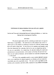 DISPERSION DE ONDAS SONORAS POR UNA GOTA DE LIQUIDO
