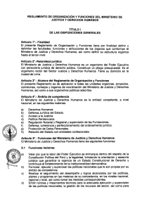 Reglamento de Organización y Funciones del Ministerio