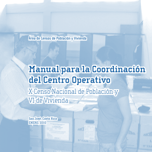 Manual para la Coordinación del Centro Operativo Manual para la